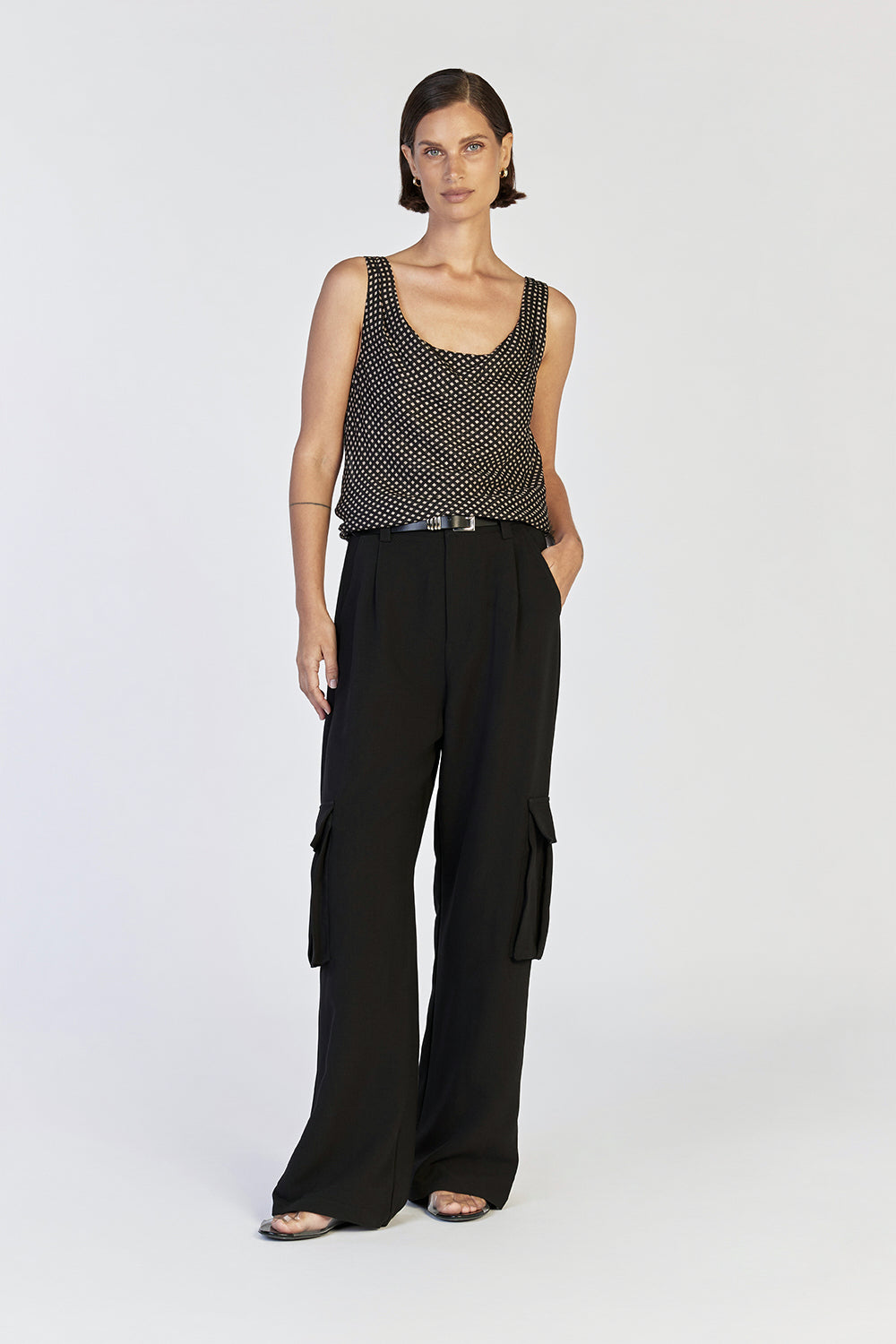 HUDSON COWL NECK TOP Clothing DISSH Boutiques 12 BLACK