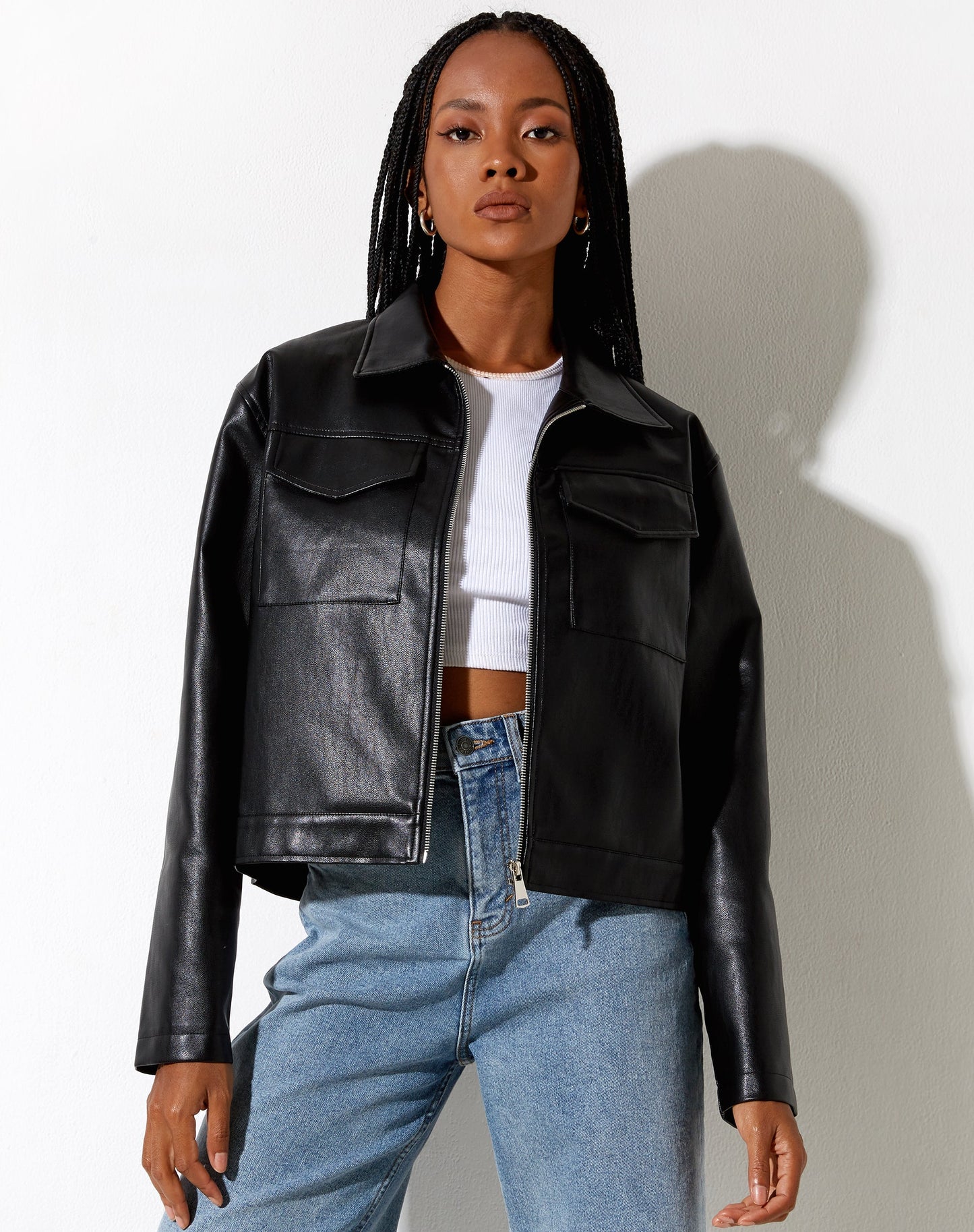Gadar Jacket in PU Black