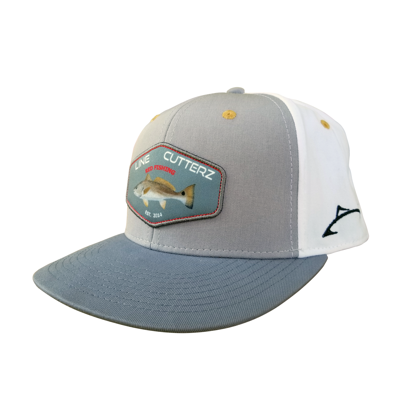 Line Cutterz Light Gray Redfish Patch Snapback