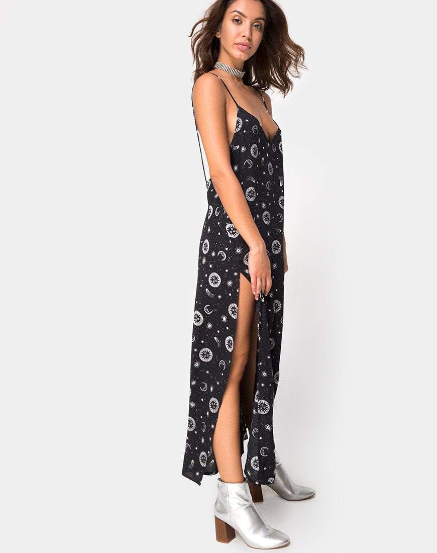 Hime Maxi Dress in Small Celestial Black X Princess Polly