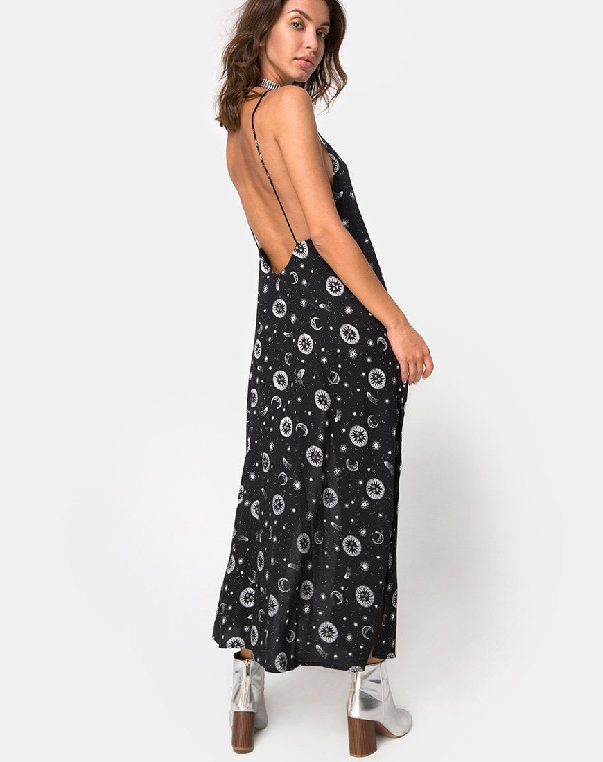 Hime Maxi Dress in Small Celestial Black X Princess Polly