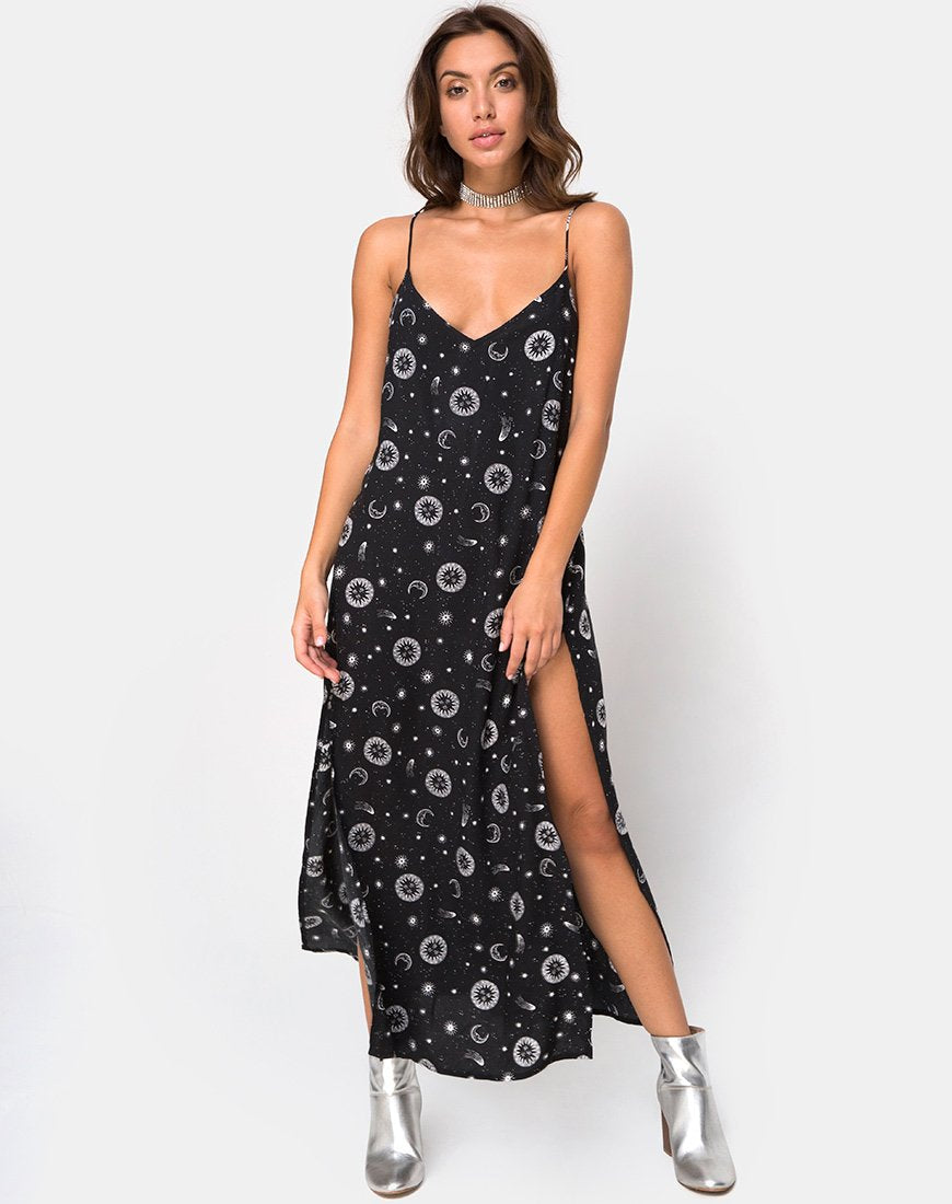Hime Maxi Dress in Small Celestial Black X Princess Polly