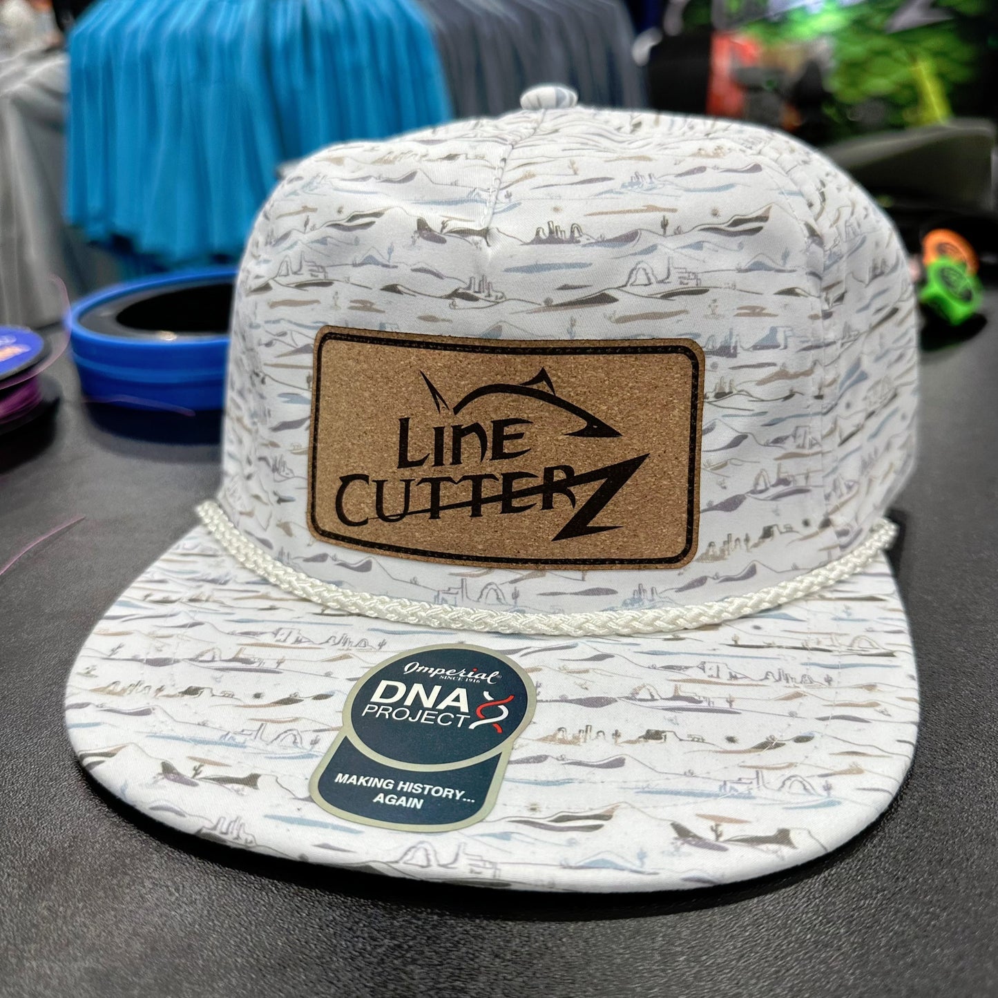 Line Cutterz Floral Rope Hat Hats Line Cutterz Desert White Cork Patch