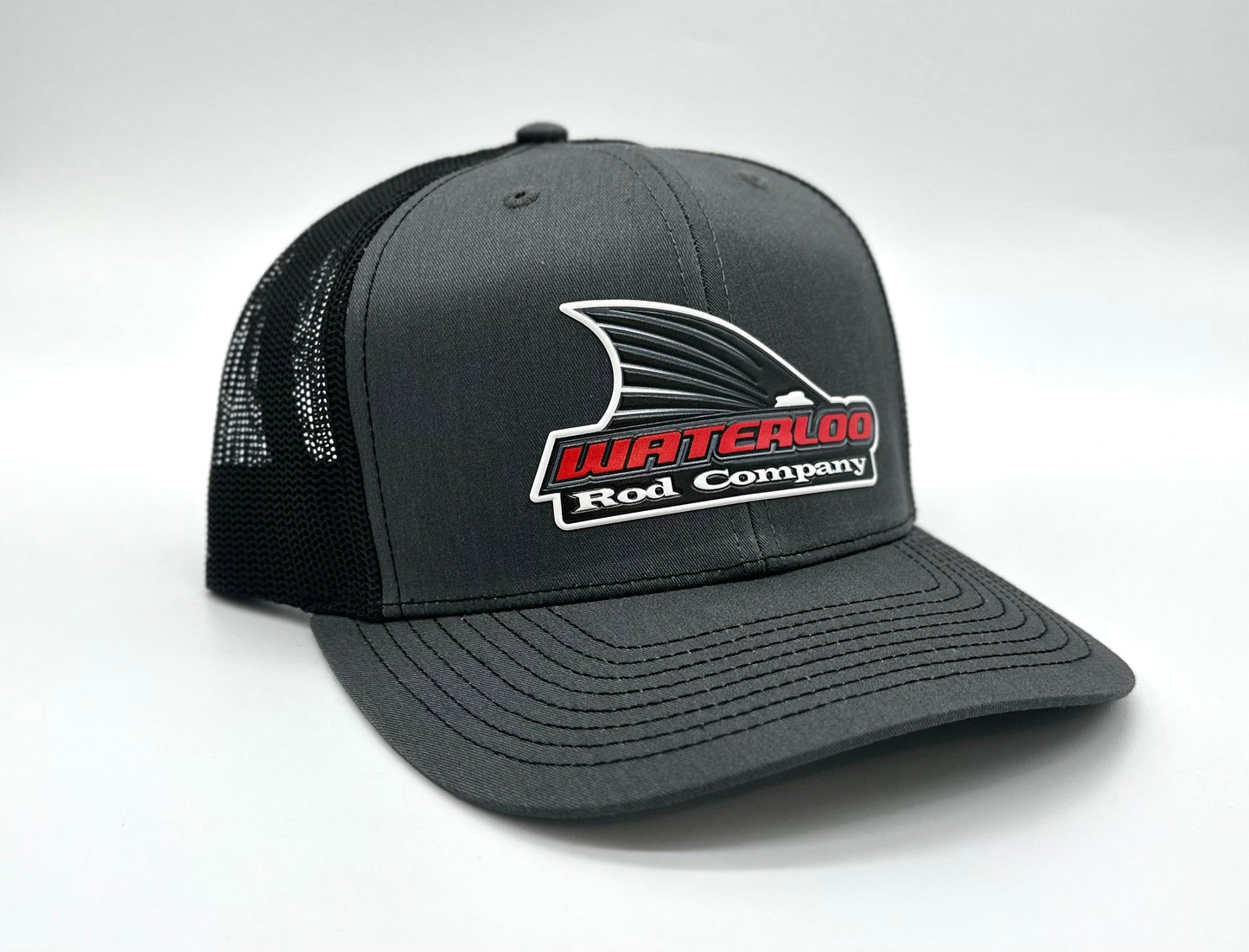 Waterloo Charcoal and Black Cap - Tails Up Rod Company Logo