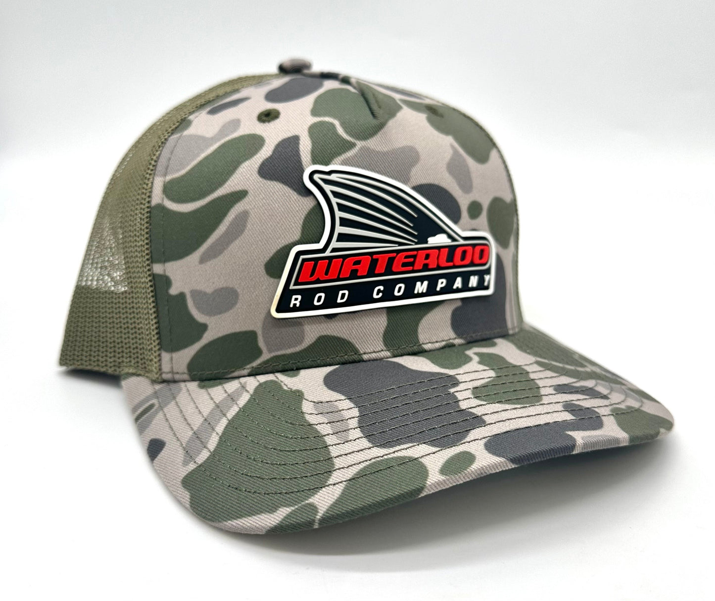 Waterloo Marsh Duck Camo and Loden Cap - Tails Up Rubber Logo