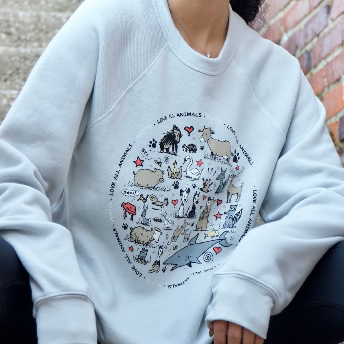 'Love All Animals' Crewneck Sweatshirt