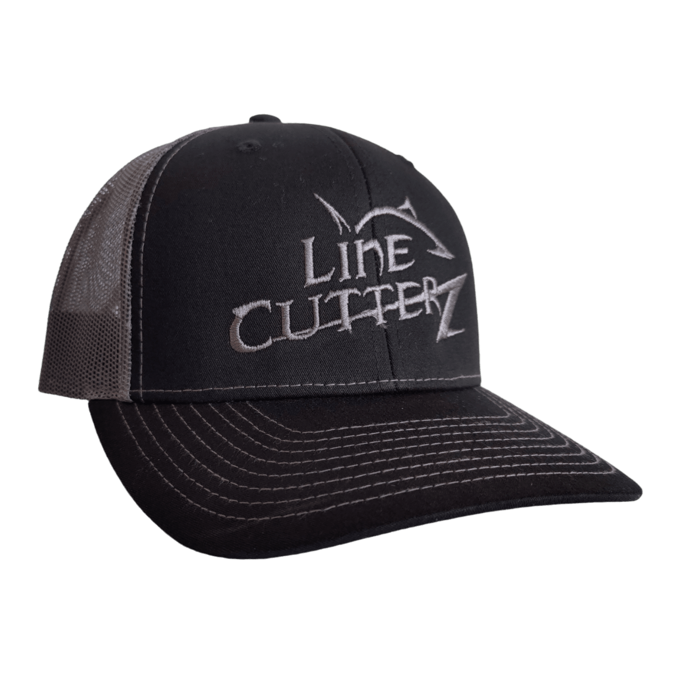 Line Cutterz Meshback Trucker Snapback Hats Line Cutterz Black/Grey - Grey Logo