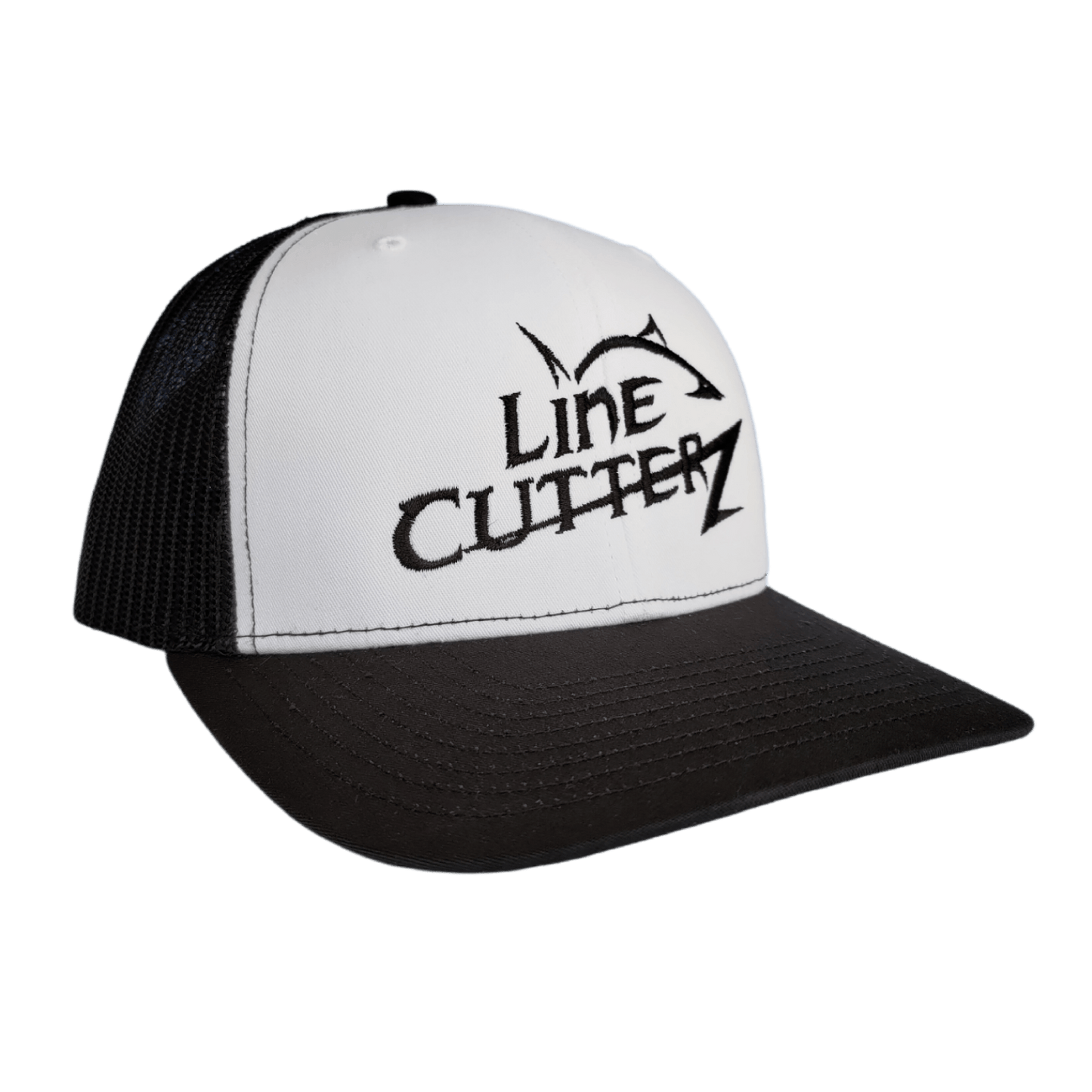 Line Cutterz Meshback Trucker Snapback Hats Line Cutterz White/Black