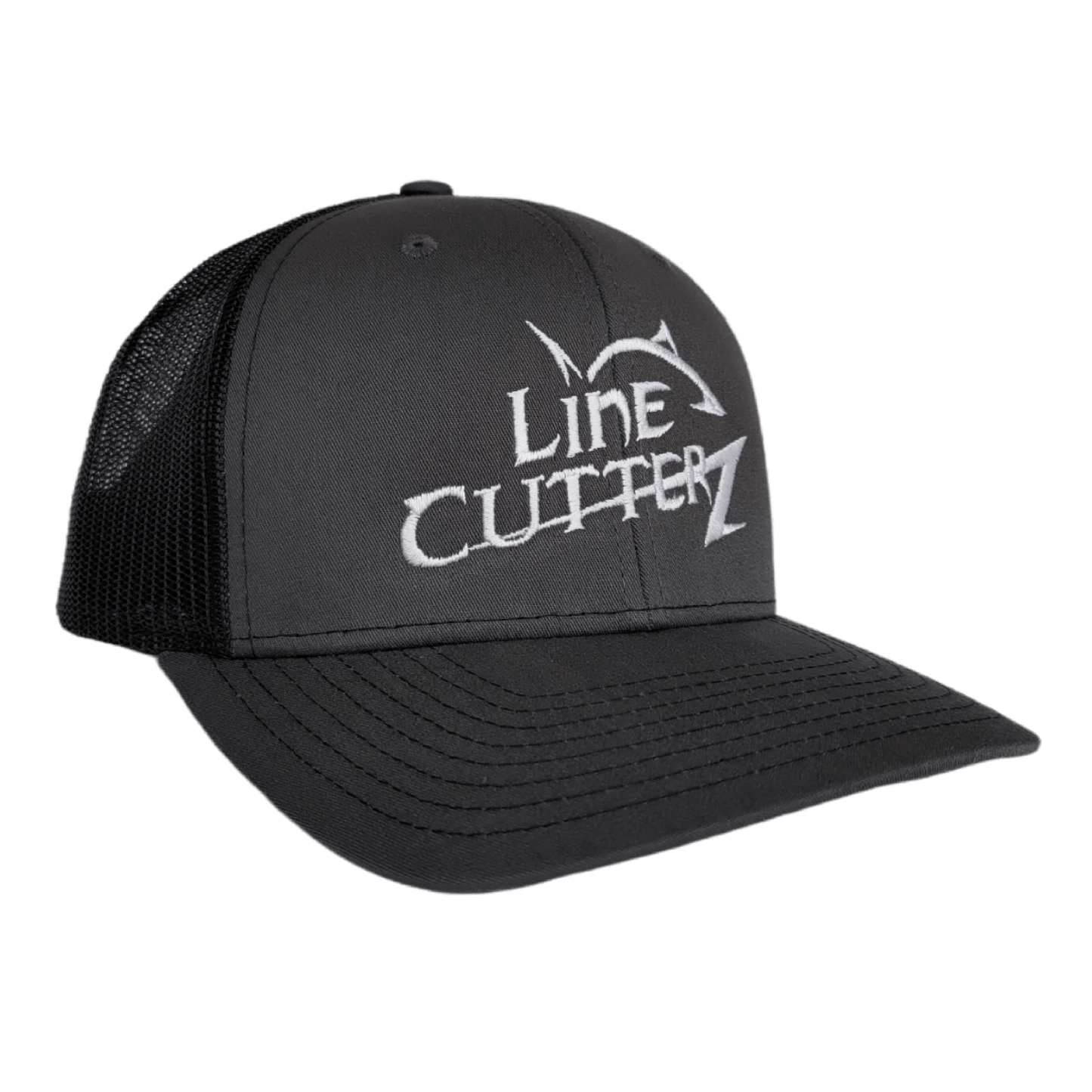 Line Cutterz Meshback Trucker Snapback Hats Line Cutterz Charcoal/Black