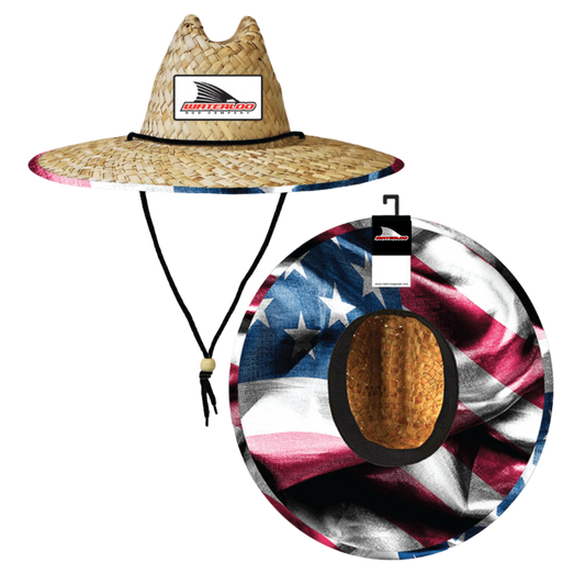 Waterloo Straw Hat - USA Pattern with Tails Up Patch