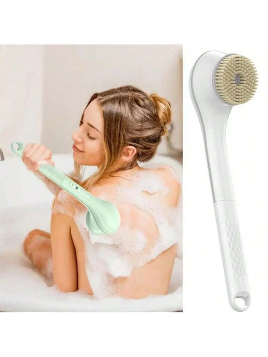 Electric Body Brush Rechargeable Back Scrubber For Shower Exfoliating Bath Brush Long Handle For Shower Lotion Applicator For Back Silicone Body Scrubber With 6 Shower Brush Heads