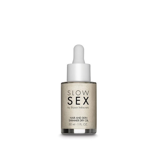 Bijoux Indiscrets Slow Sex Hair & Skin Shimmer Dry Oil 1oz Intimates Adult Boutique