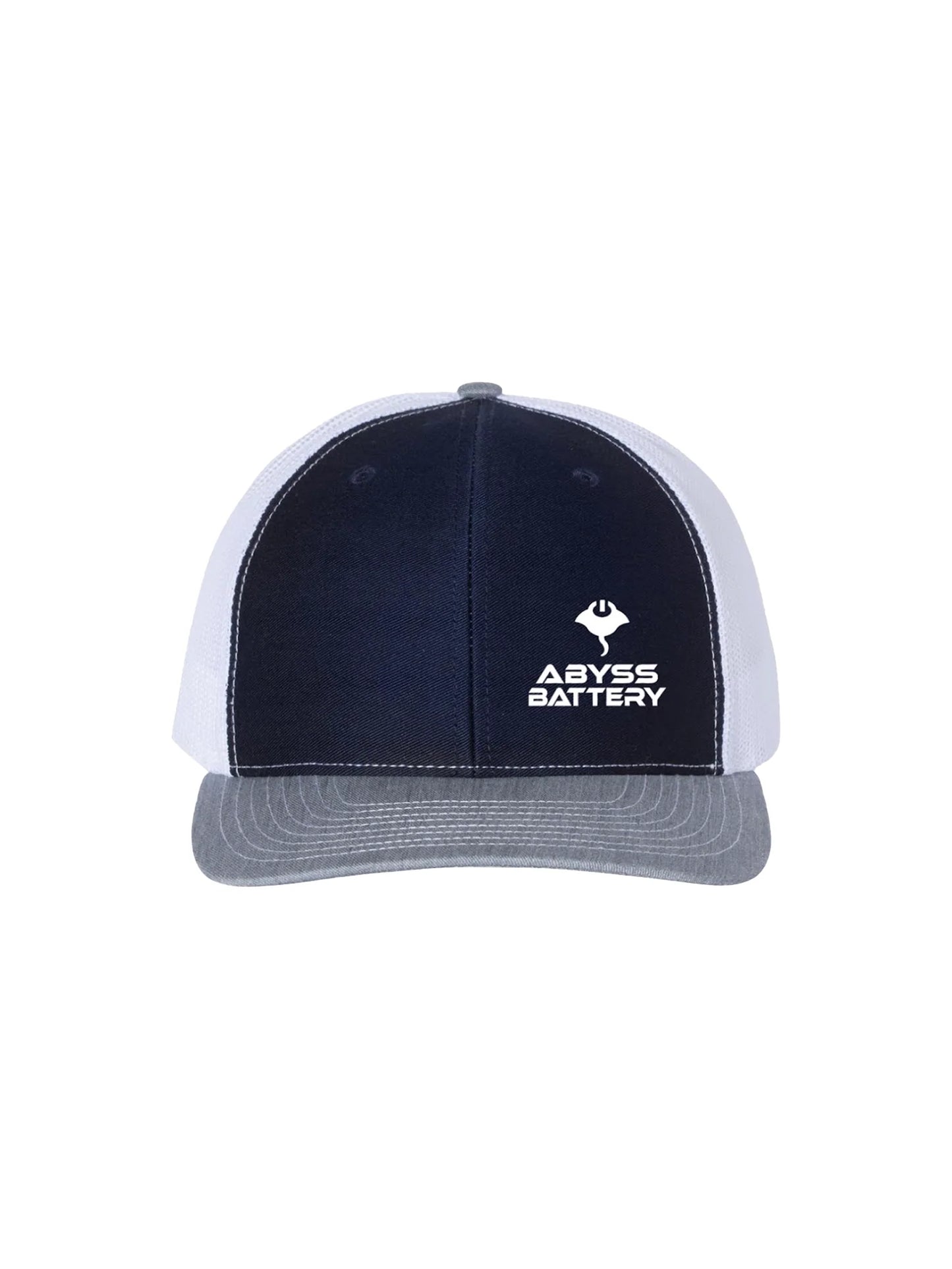 ABYSS® - Navy on White Richardson Mesh Trucker Hat