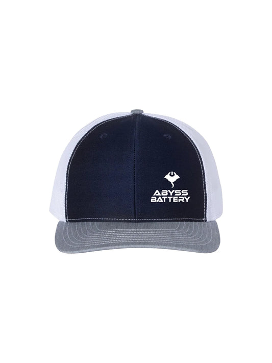 ABYSS® - Navy on White Richardson Mesh Trucker Hat