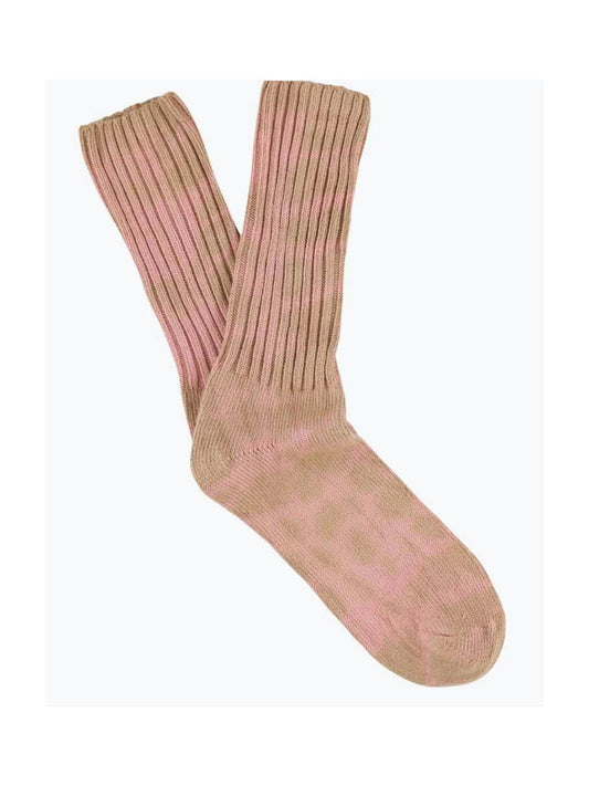 Tie Dye Socks in Pink and Bronze