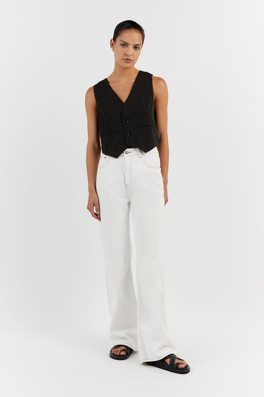 DIEGO BLACK PINSTRIPE VEST Clothing DISSH Boutiques 14 BLACK