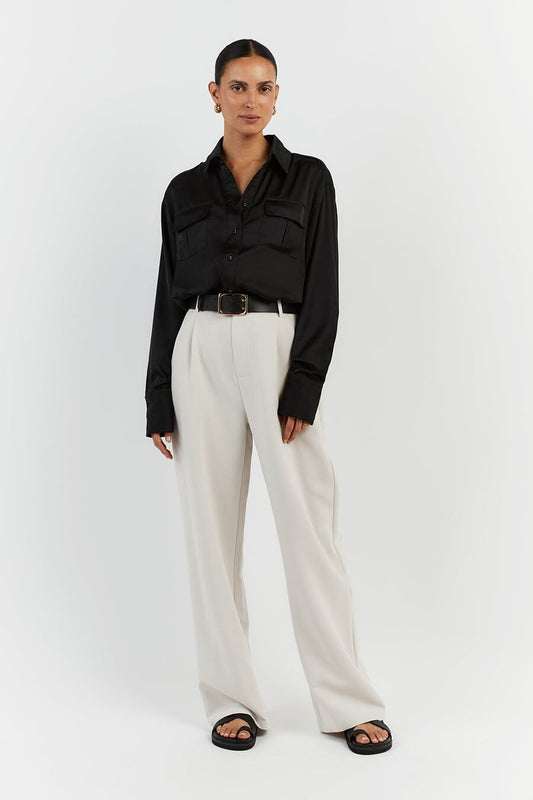 RUE BLACK LONG SLEEVE SHIRT Clothing DISSH Boutiques 12 BLACK