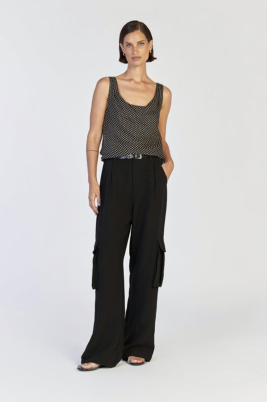 HUDSON COWL NECK TOP Clothing DISSH Boutiques 12 BLACK