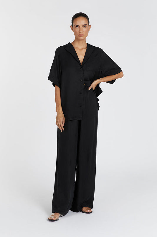 KINGSTON BLACK CUPRO WIDE LEG PANT Clothing DISSH Boutiques 14 BLACK