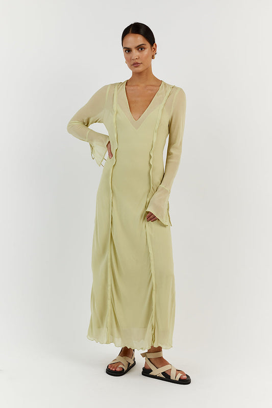 BOWIE LIME SHEER DRESS Clothing DISSH Boutiques 6 LIME