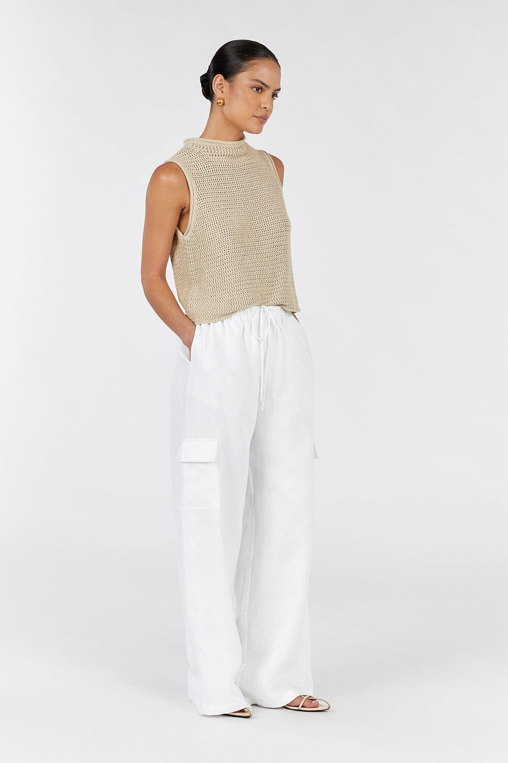 ZADIE NATURAL CROCHET TANK