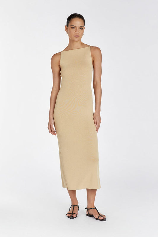 TAYLOR SAND KNIT MIDI DRESS Clothing DISSH Boutiques XXL SAND