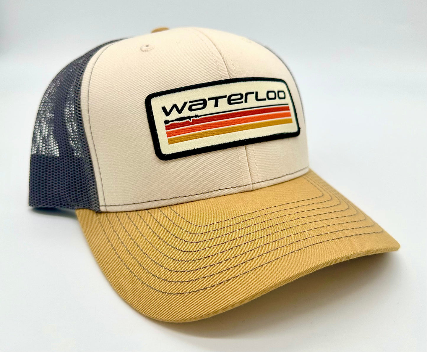 Waterloo Mink Beige, Charcoal, and Amber Gold Cap - Performance Logo