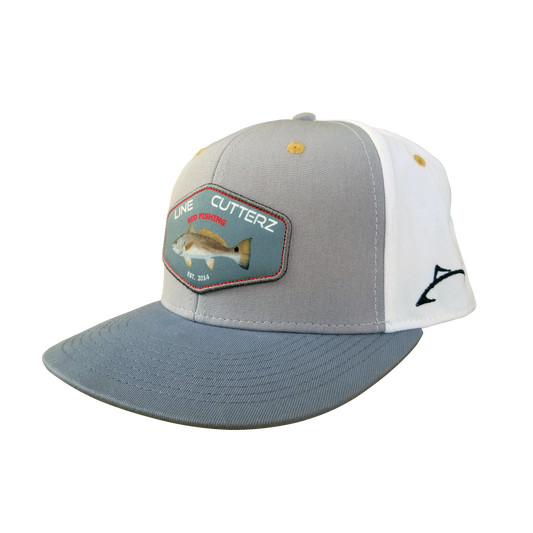 Line Cutterz Light Gray Redfish Patch Snapback