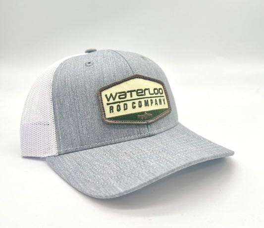 Waterloo Heather Grey and White Youth Cap - Green Badge Patch