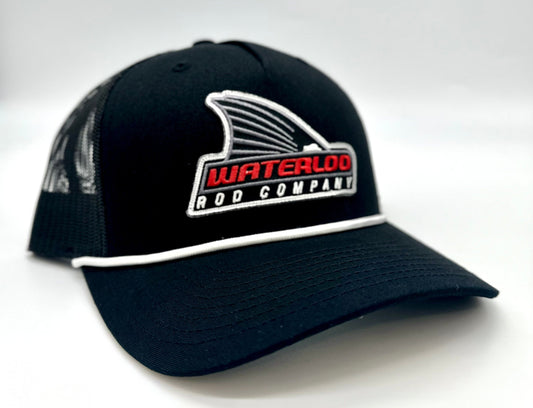 Waterloo Black with White Rope Cap - Tails Up Logo