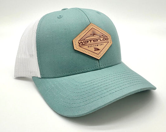 Waterloo Smoke Blue and White Cap - Diamond Leather Patch