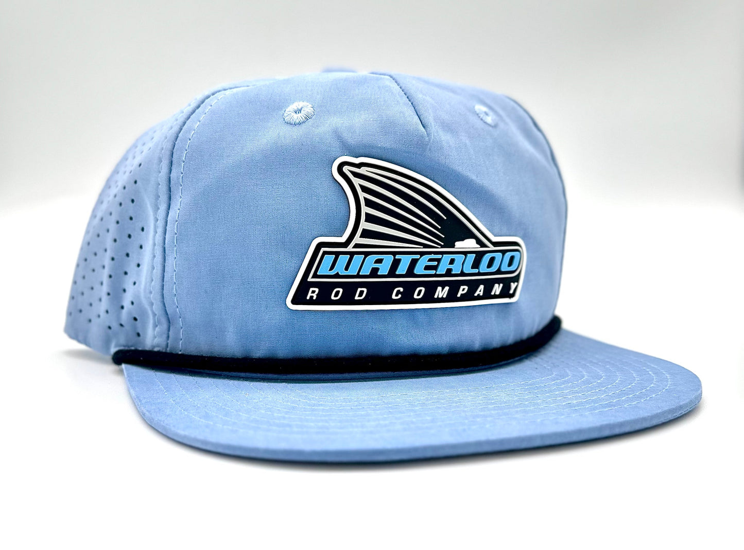 Waterloo Sky with Black Rope Perforated Performance Cap - Rubber Tails Up Patch