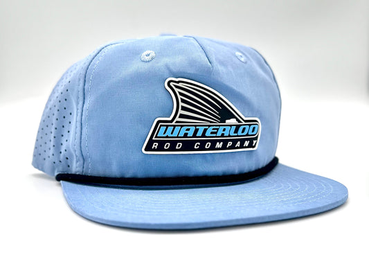 Waterloo Sky with Black Rope Perforated Performance Cap - Rubber Tails Up Patch