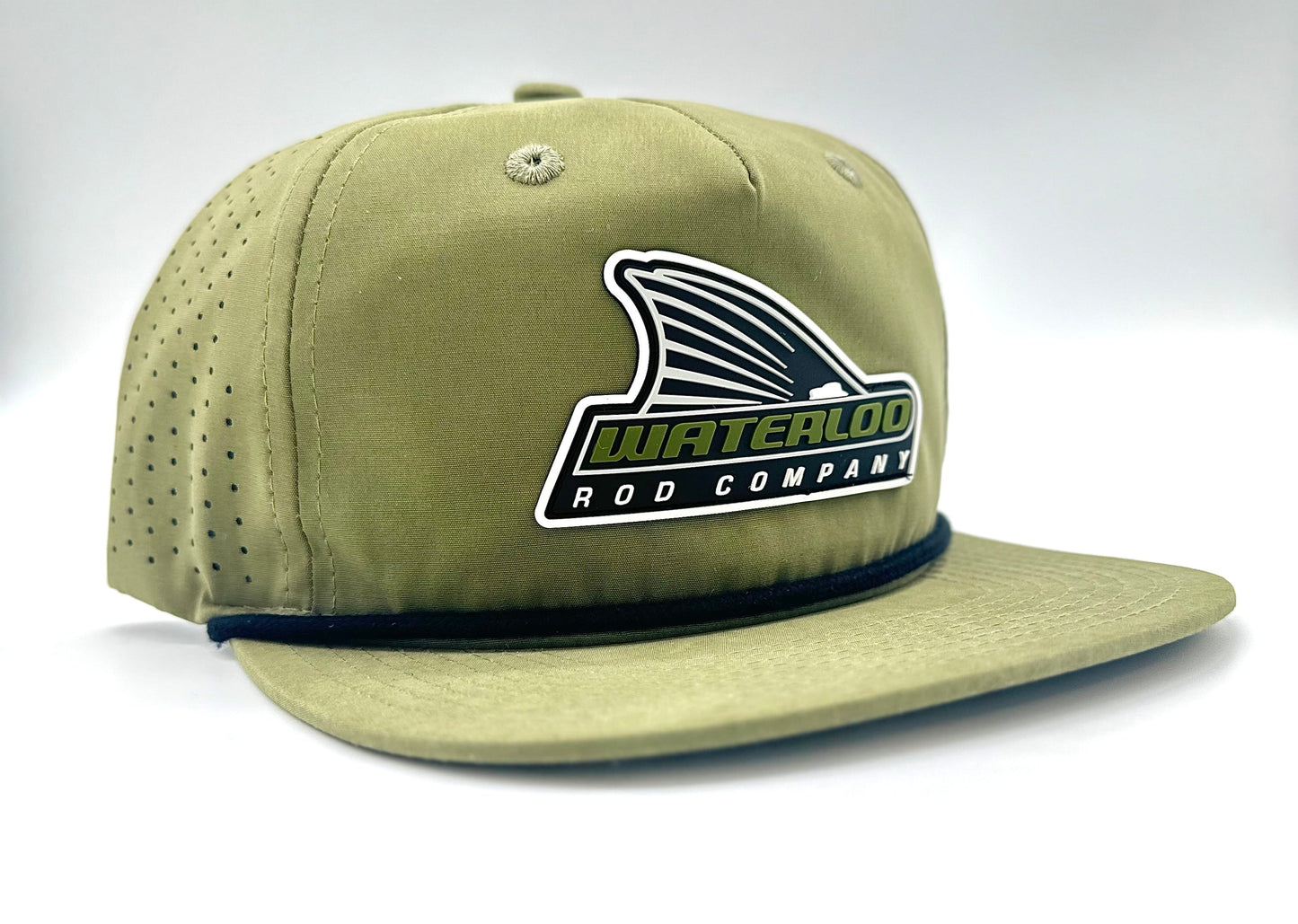 Waterloo Loden with Black Rope Perforated Performance Cap - Rubber Tails Up Patch