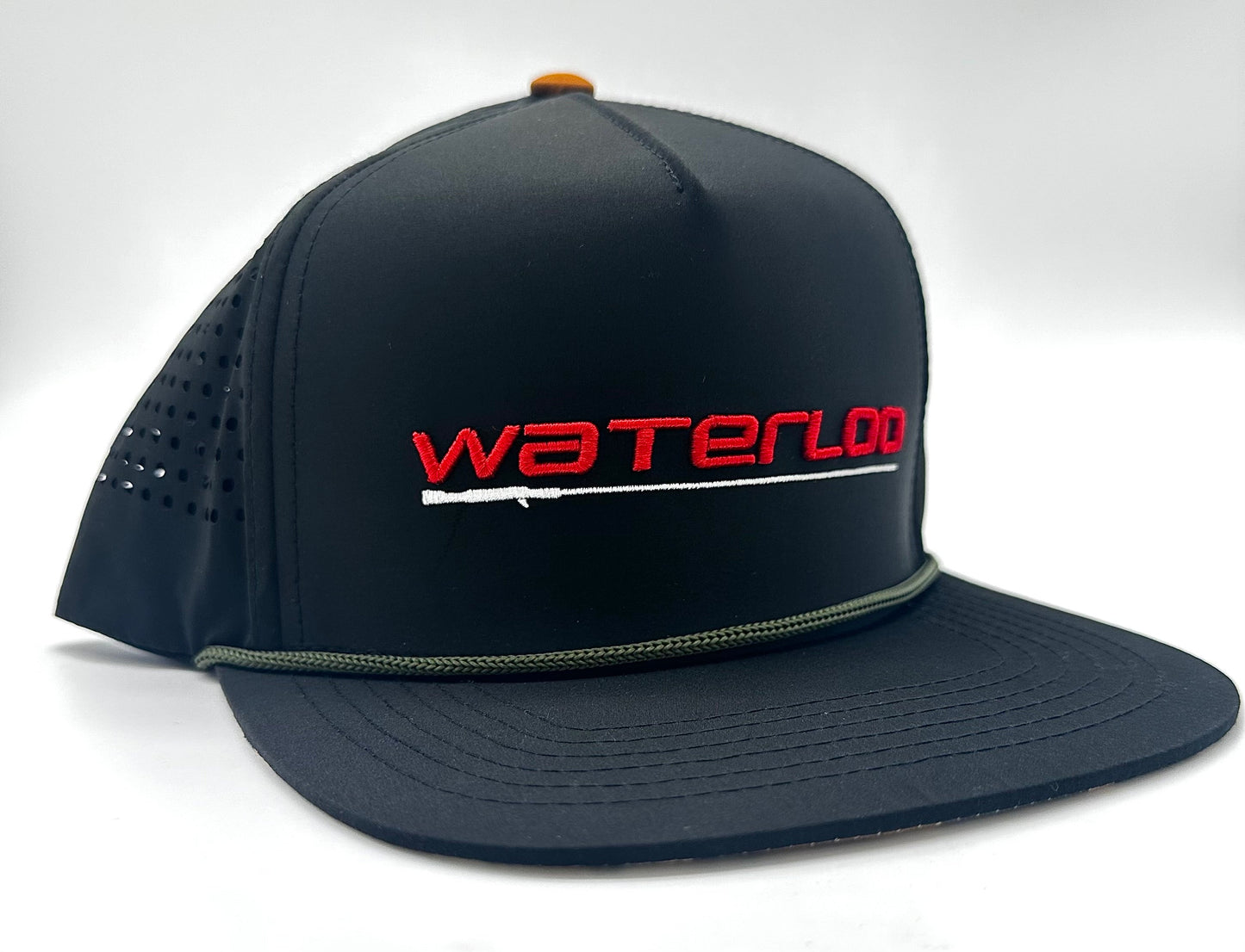 Waterloo Staunch Black w/Olive Rope Cap- Red Performance Logo