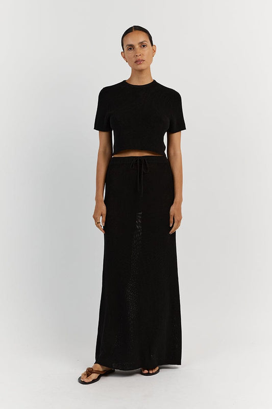 ASHER BLACK KNIT CROPPED TEE Clothing DISSH Boutiques XXL BLACK