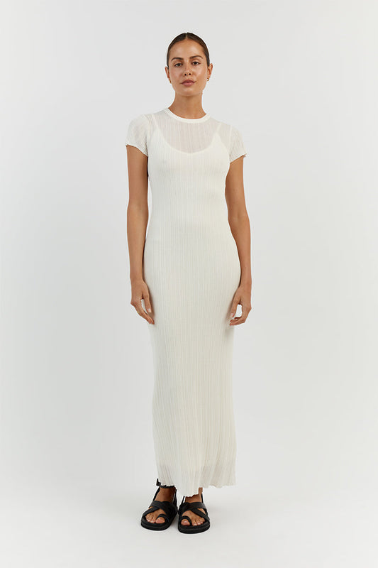 HARPER IVORY CAP SLEEVE MIDI DRESS Clothing DISSH Boutiques XXL IVORY