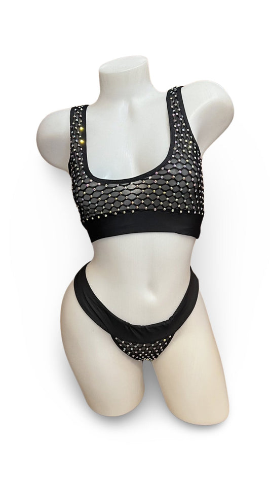 Crystal Racer Bikini - Black