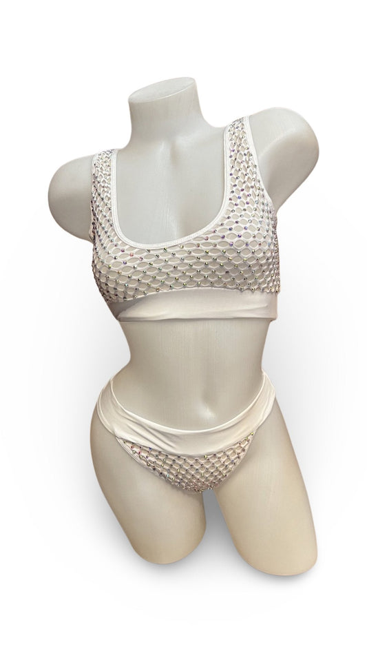 Crystal Racer Bikini - White