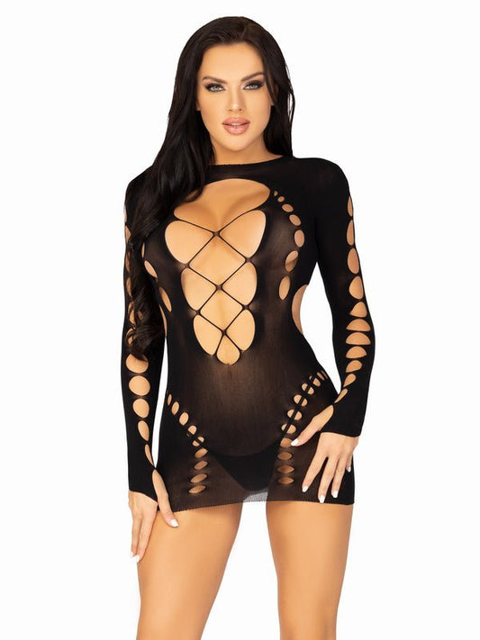 Cut Out Mini Dress Black