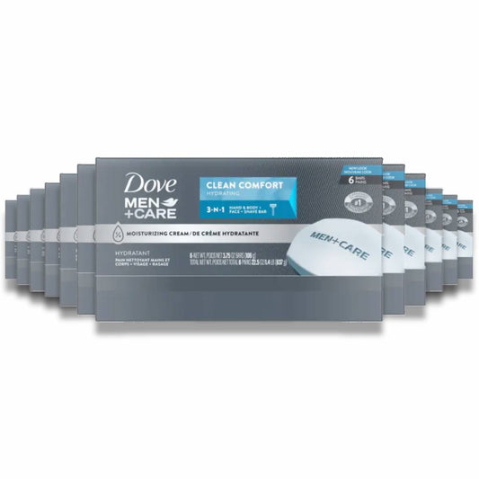 Dove Men+Care Clean Comfort Bar Soap - 3.75 Oz - 6 Ct - 12 Pack (72ct)