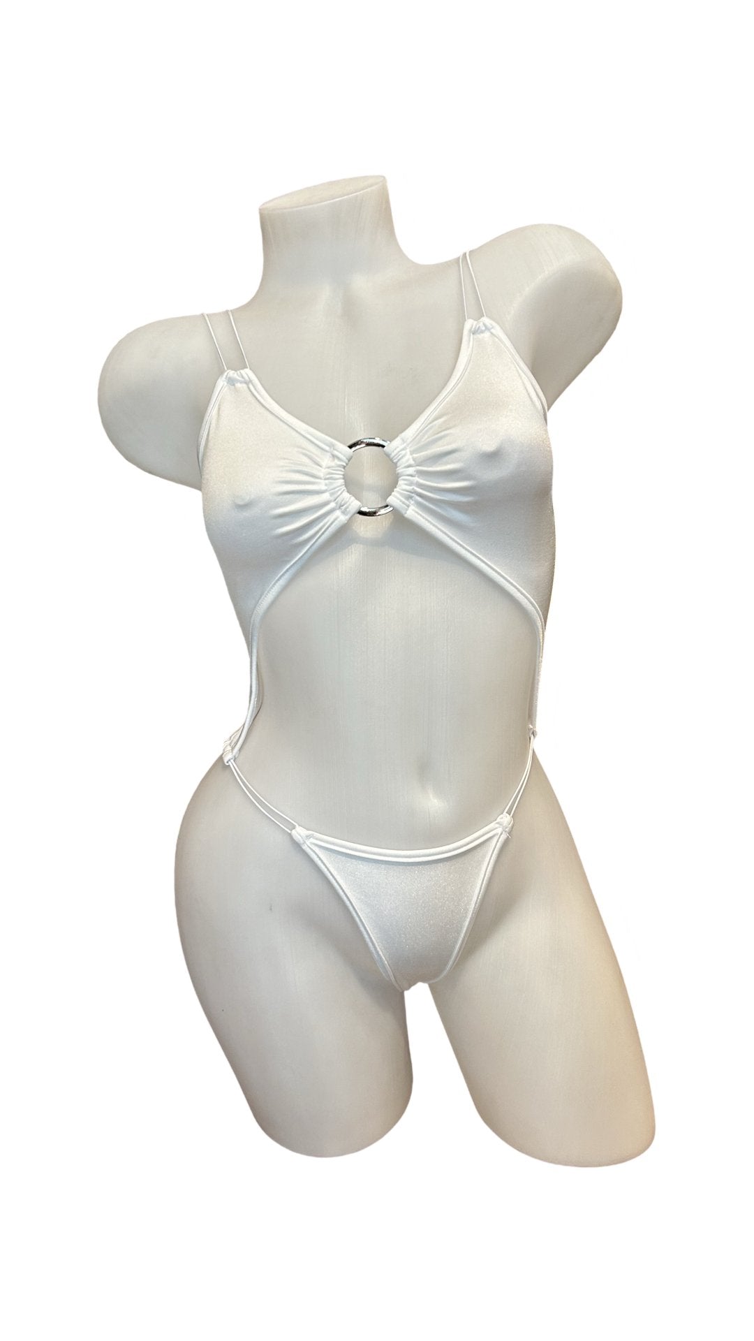 Elastic Cord O-Ring Bodysuit White