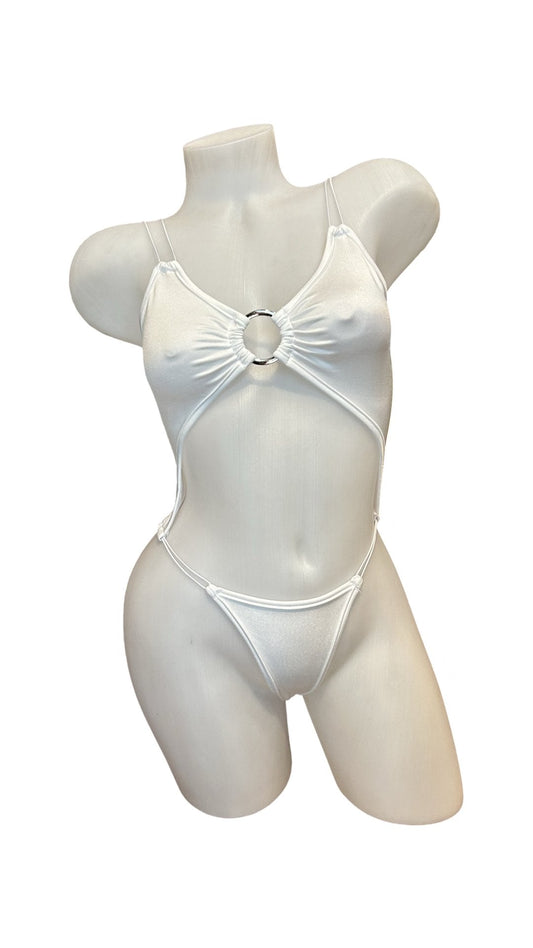 Elastic Cord O-Ring Bodysuit White