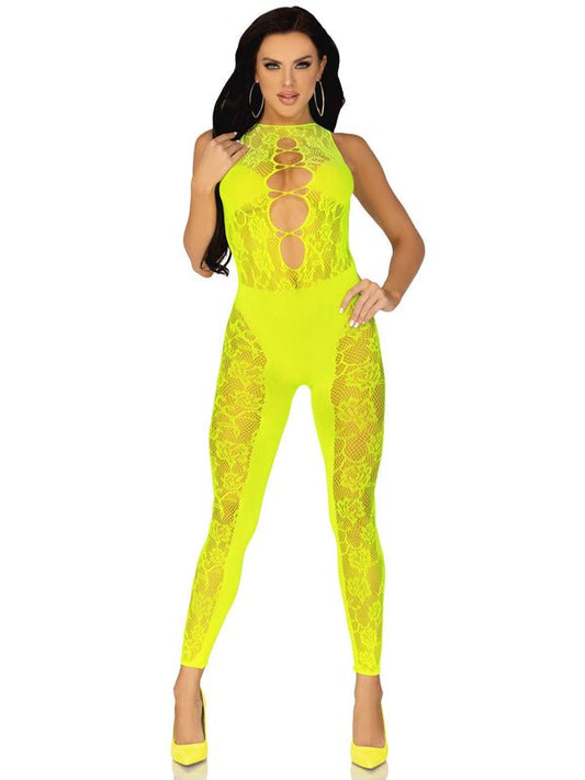 Floral Lace Footless Bodystocking