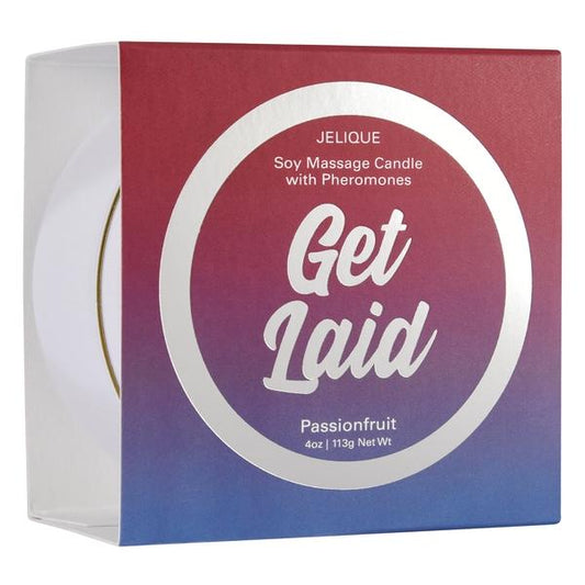 Massage Candle W- Pheromones Get Laid Passionfruit 4oz Intimates Adult Boutique