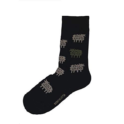 Bengt & Lotta Merino Wool Socks Black "Sheep" | Large