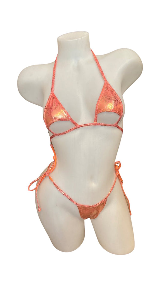 Under Bust Bikini Metallic Copper