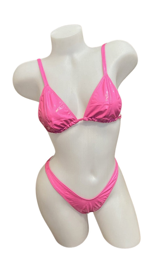 Vinyl Bikini - Hot Pink
