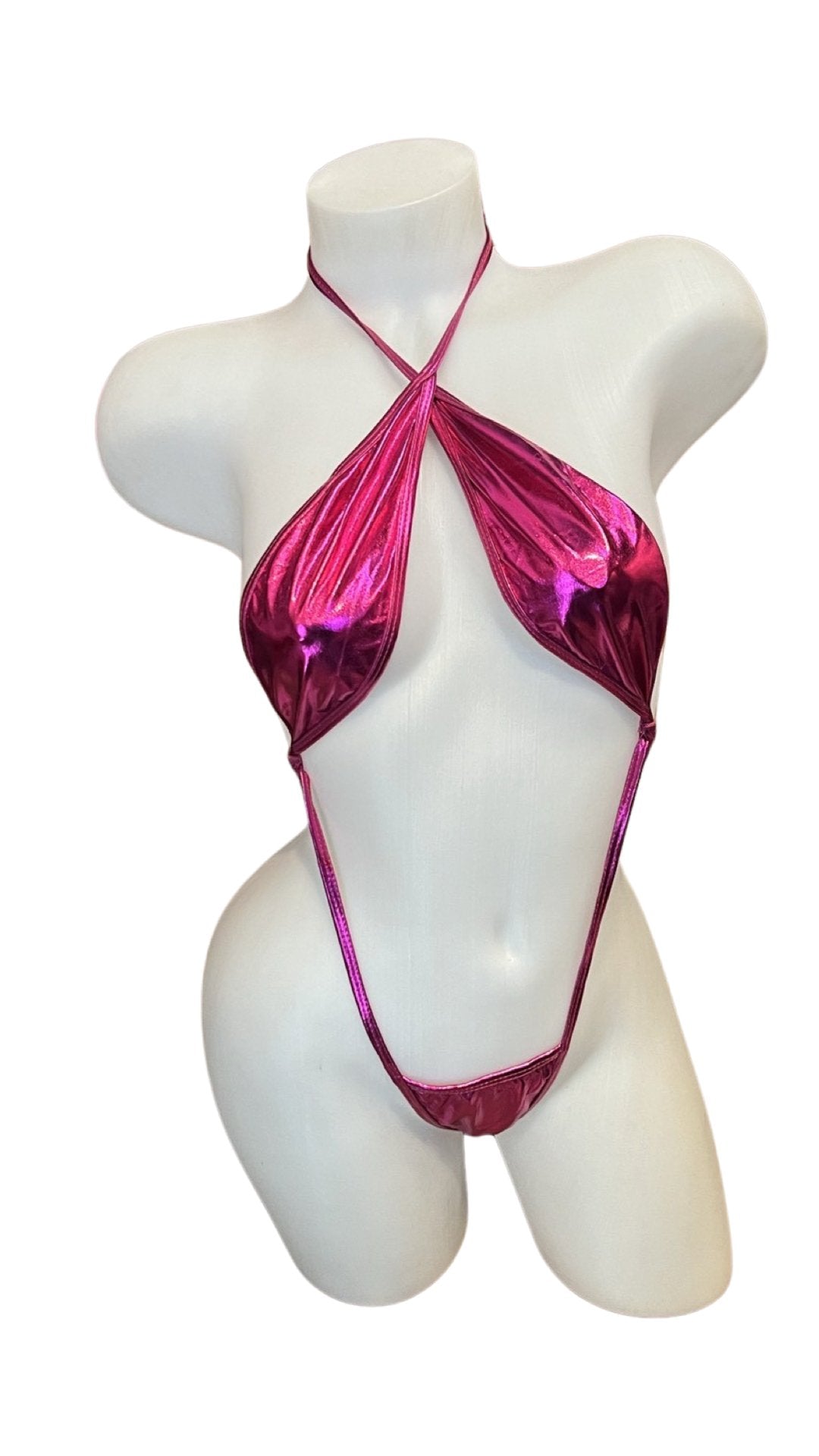 Wet Look Sling Shot Pink